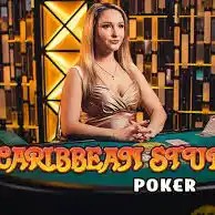 Official Live Dealer logo: Caribbean Stud Poker by Evolution at Monro Casino