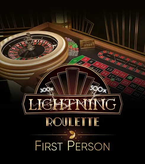 First Person Lightning Roulette slot visual from Evolution available on monro-pt.com