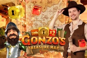 Official Live Dealer logo: Gonzo's Treasure Map by Evolution at Monro Casino